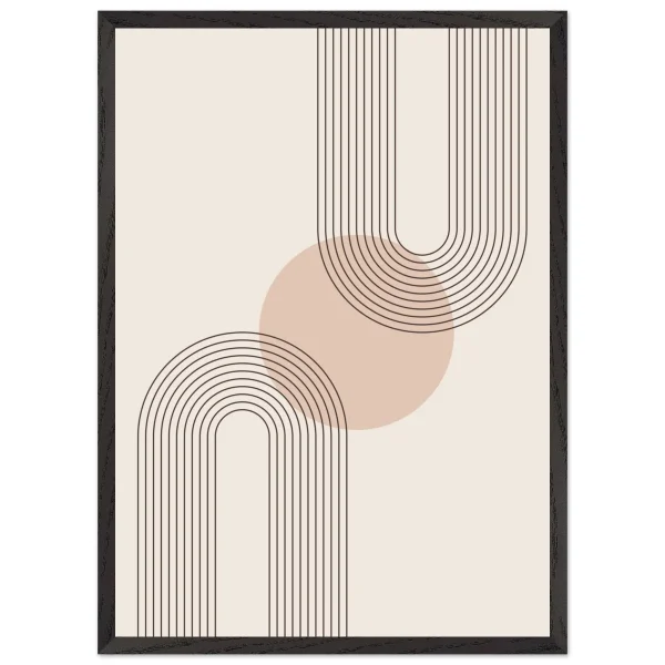 Artfulprints Poster met Lijst Boho – Neutral curves - 50x70 cm - Grijs - 51Dnspod | Smaakvolle damp – Verzendkosten vrij vanaf 40€
