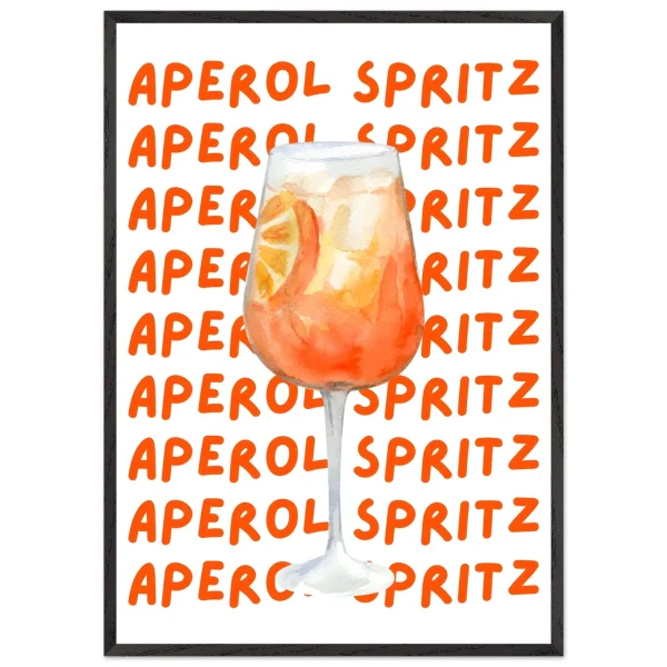 Artfulprints Poster met Lijst Aperol Spritz - Written behind the glass - 70x100 cm - Oranje - 51Dnspod | Smaakvolle damp – Verzendkosten vrij vanaf 40€