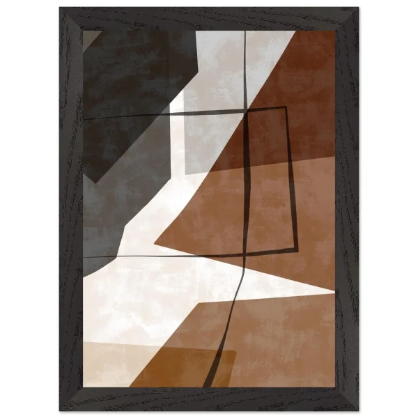 Artfulprints Poster met Lijst Boho – Earth geometry - A4 21x29.7 cm - Bruin - 51Dnspod | Smaakvolle damp – Verzendkosten vrij vanaf 40€
