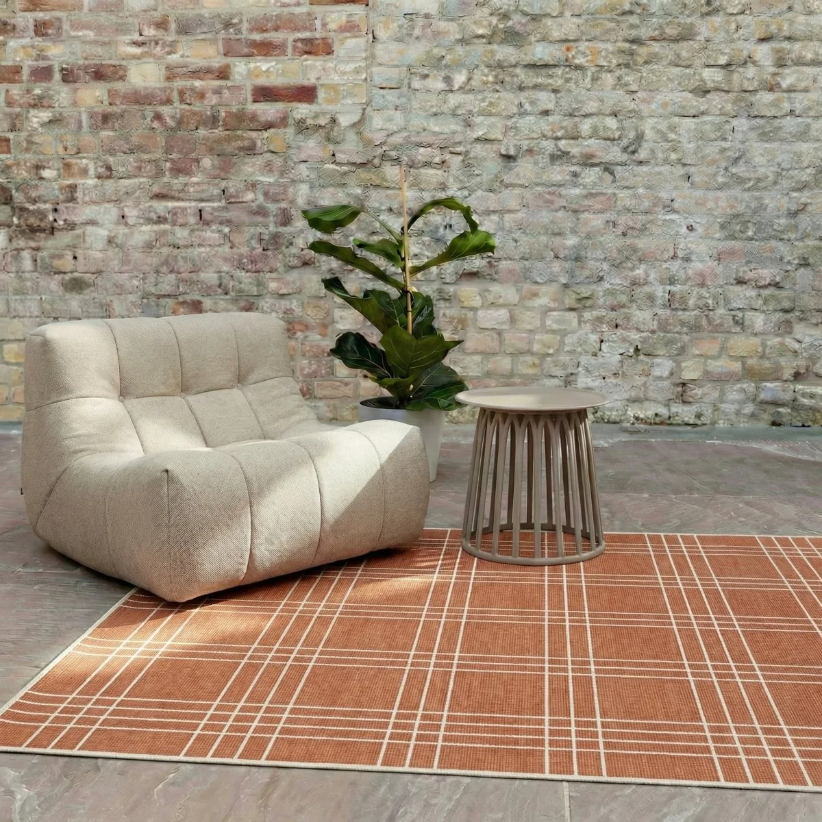 Buitenkleed Linear Roest/Wit - Interieur05 - 51Dnspod | Smaakvolle damp – Verzendkosten vrij vanaf 40€ Buitenkleed Linear Roest/Wit - Interieur05 - 51Dnspod | Smaakvolle damp – Verzendkosten vrij vanaf 40€