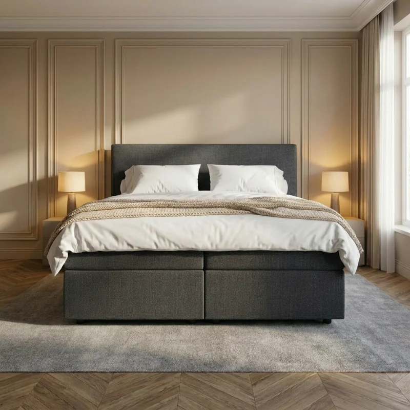 Boxspring met Opbergruimte Hotel Essence - Antraciet - 51Dnspod | Smaakvolle damp – Verzendkosten vrij vanaf 40€ Boxspring met Opbergruimte Hotel Essence - Antraciet - 51Dnspod | Smaakvolle damp – Verzendkosten vrij vanaf 40€