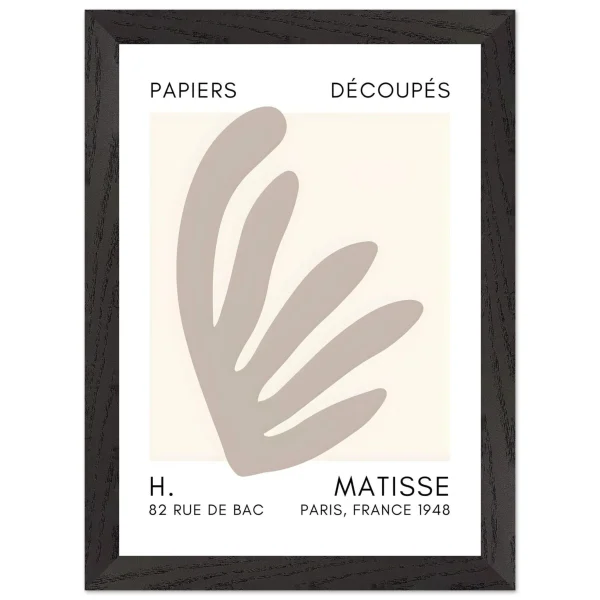 Artfulprints Poster met Lijst Matisse – Aquatic impression grey - A4 21x29.7 cm - Grijs - 51Dnspod | Smaakvolle damp – Verzendkosten vrij vanaf 40€