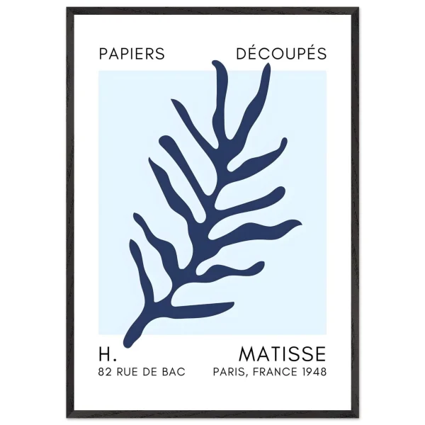 Artfulprints Poster met Lijst Matisse – Ocean flora navy blue I - 70x100 cm - Blauw - 51Dnspod | Smaakvolle damp – Verzendkosten vrij vanaf 40€