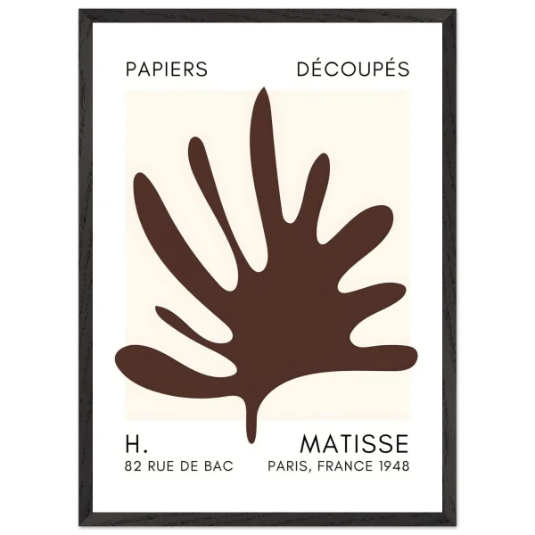 Artfulprints Poster met Lijst Matisse – Coral drift brown - 50x70 cm - Bruin - 51Dnspod | Smaakvolle damp – Verzendkosten vrij vanaf 40€