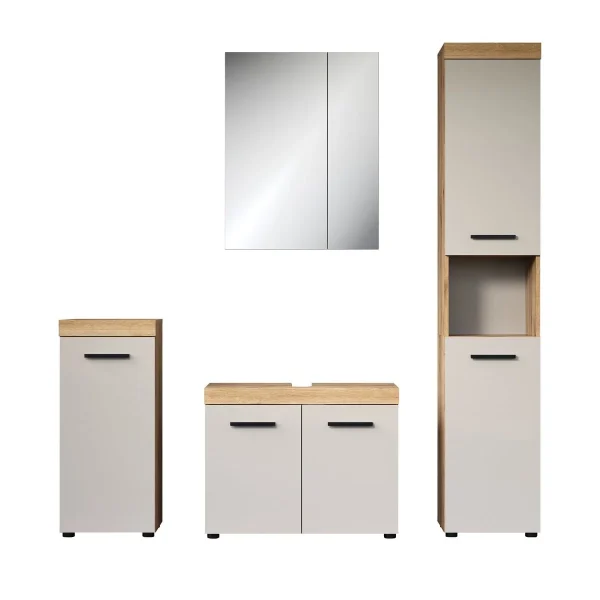Calicosy - Badkamermeubelset ELLIE - beige 164x34x184 cm - 51Dnspod | Smaakvolle damp – Verzendkosten vrij vanaf 40€