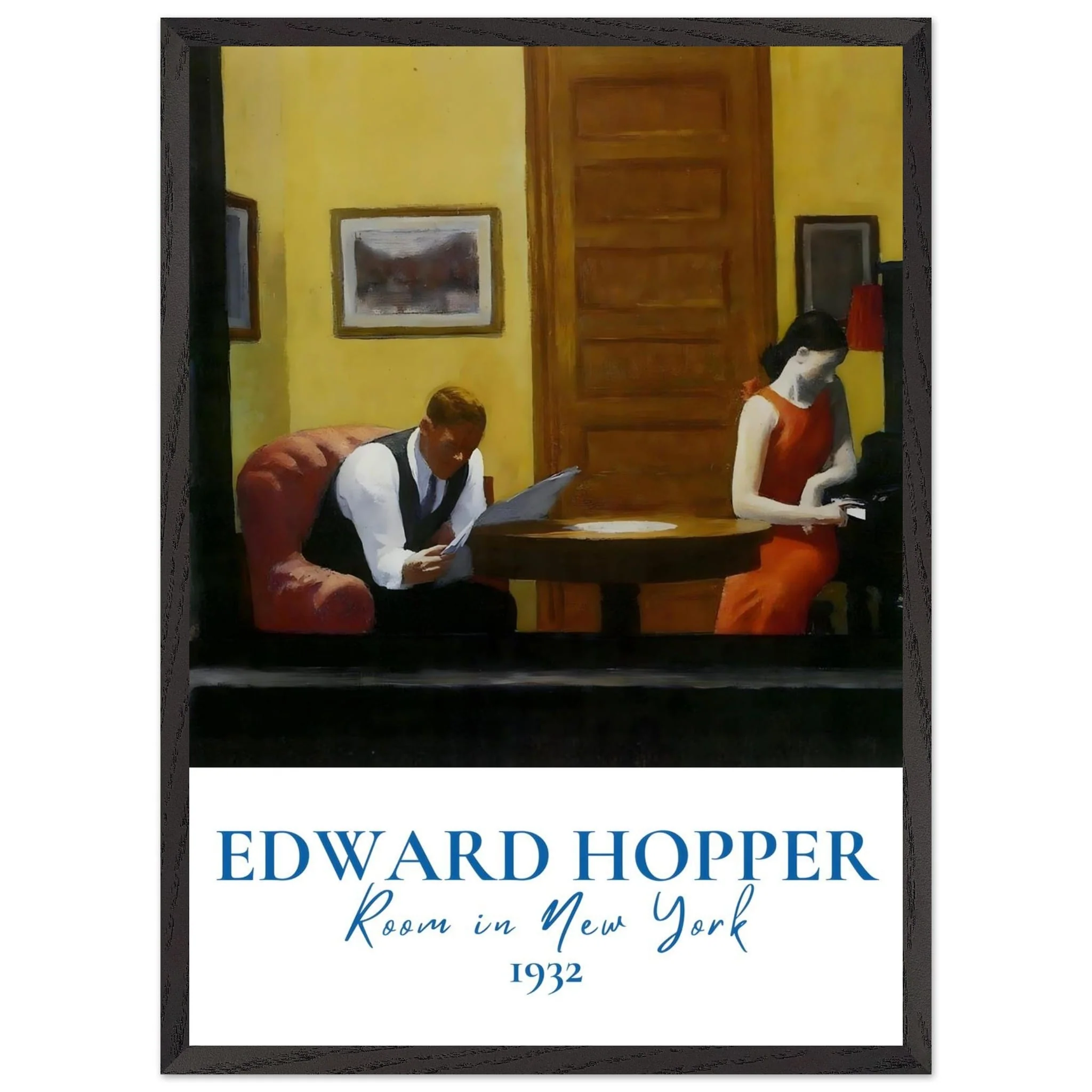 Artfulprints Poster met Lijst Edward Hopper - Room in New York - 50x70 cm - Meerkleurig - 51Dnspod | Smaakvolle damp – Verzendkosten vrij vanaf 40€ Artfulprints Poster met Lijst Edward Hopper - Room in New York - 50x70 cm - Meerkleurig - 51Dnspod | Smaakvolle damp – Verzendkosten vrij vanaf 40€