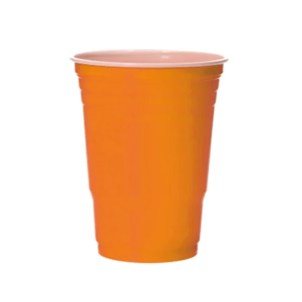 Bekers Beer Pong plastic oranje – 12 stuks (455 ml) - 51Dnspod | Smaakvolle damp – Verzendkosten vrij vanaf 40€
