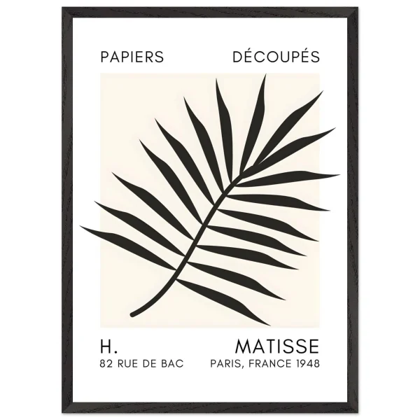 Artfulprints Poster met Lijst Matisse – Floral reef black - 50x70 cm - Zwart - 51Dnspod | Smaakvolle damp – Verzendkosten vrij vanaf 40€