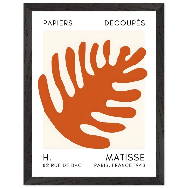 Artfulprints Poster met Lijst Matisse – Coral bloom orange - 30x40 cm - Oranje - 51Dnspod | Smaakvolle damp – Verzendkosten vrij vanaf 40€