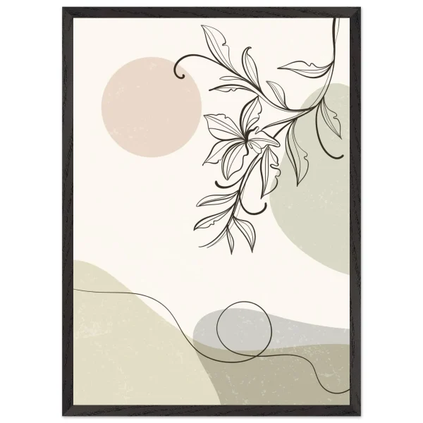 Artfulprints Poster met Lijst Boho – Soft botanics - 50x70 cm - beige - 51Dnspod | Smaakvolle damp – Verzendkosten vrij vanaf 40€