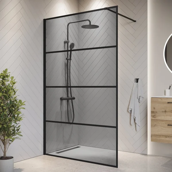 Badplaats Douchewand Essos 120 x 200 cm – Zwart – Inloopdouche 8 mm Rookglas - 51Dnspod | Smaakvolle damp – Verzendkosten vrij vanaf 40€