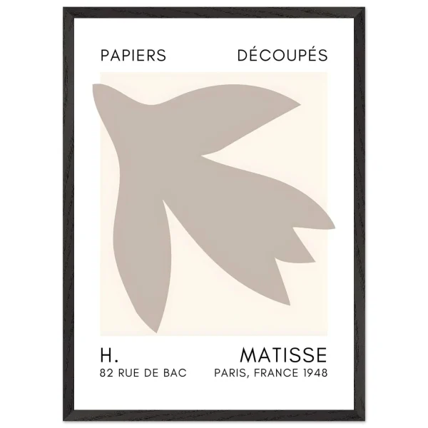 Artfulprints Poster met Lijst Matisse – Shapes in the air grey - 50x70 cm - Grijs - 51Dnspod | Smaakvolle damp – Verzendkosten vrij vanaf 40€