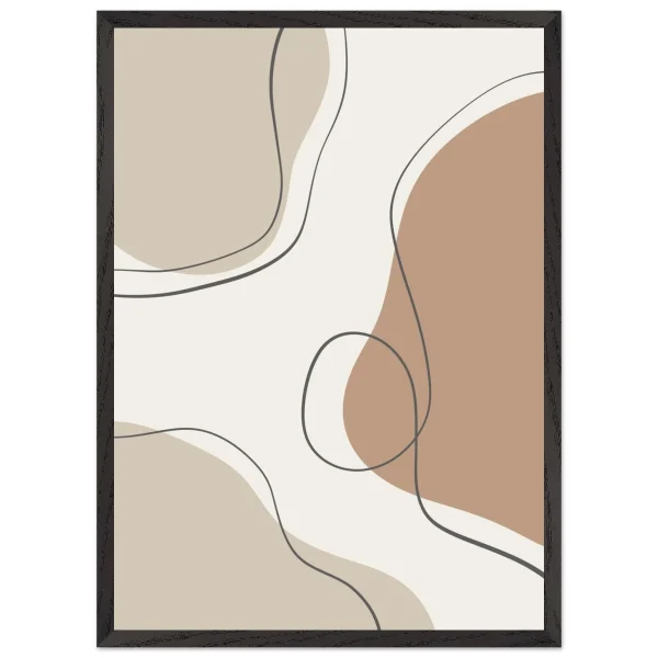Artfulprints Poster met Lijst Boho – Earth lines - 50x70 cm - Grijs - 51Dnspod | Smaakvolle damp – Verzendkosten vrij vanaf 40€