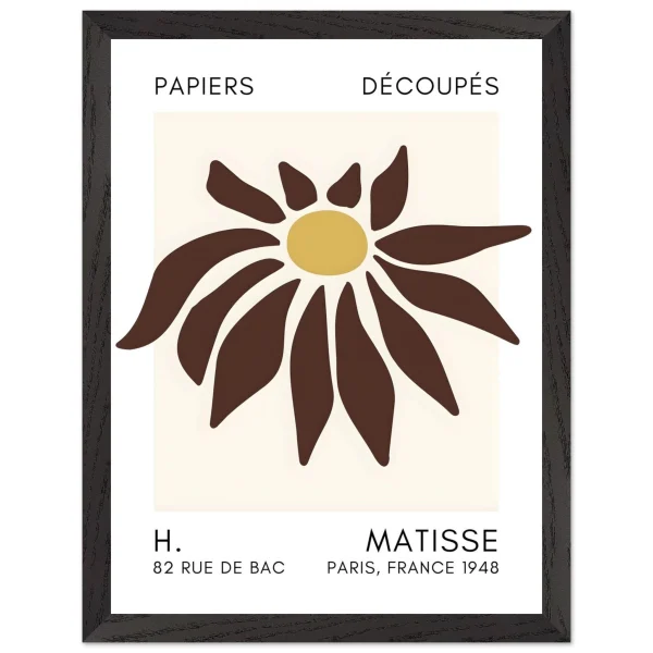 Artfulprints Poster met Lijst Matisse – Deep sea dance brown - 30x40 cm - Bruin - 51Dnspod | Smaakvolle damp – Verzendkosten vrij vanaf 40€