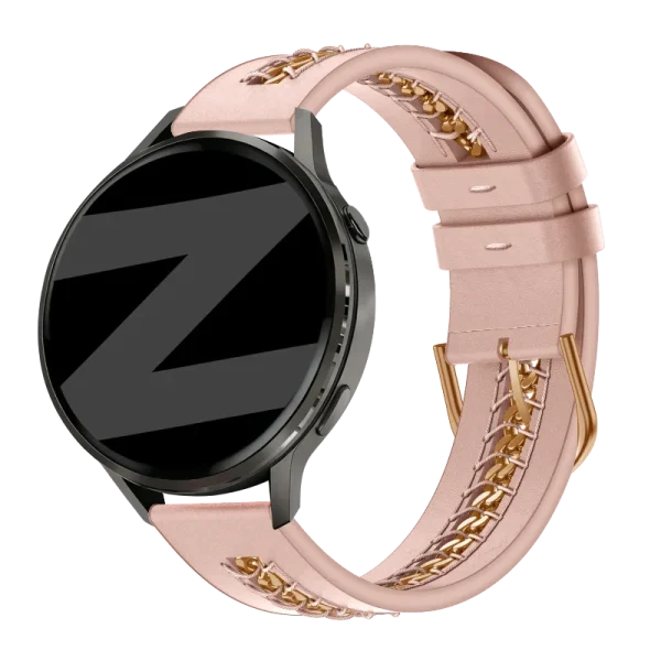Bandz Garmin Vivomove Sport leren band 'Chains' (roze) - 51Dnspod | Smaakvolle damp – Verzendkosten vrij vanaf 40€