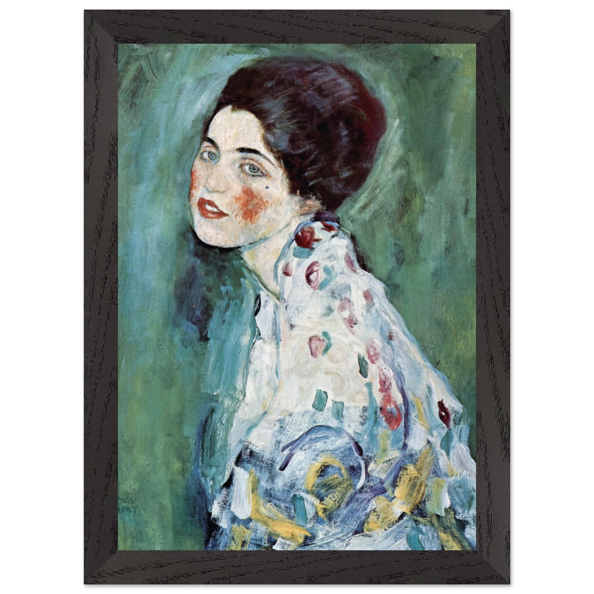 Artfulprints Poster met Lijst Gustav Klimt - Portrait of a lady - A4 21x29.7 cm - Donkergroen - 51Dnspod | Smaakvolle damp – Verzendkosten vrij vanaf 40€ Artfulprints Poster met Lijst Gustav Klimt - Portrait of a lady - A4 21x29.7 cm - Donkergroen - 51Dnspod | Smaakvolle damp – Verzendkosten vrij vanaf 40€