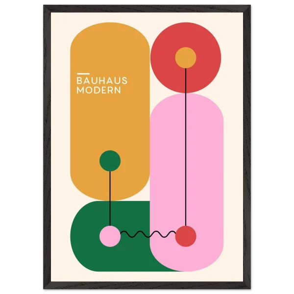 Artfulprints Poster met Lijst Bauhaus - Modern art - 50x70 cm - Meerkleurig - 51Dnspod | Smaakvolle damp – Verzendkosten vrij vanaf 40€