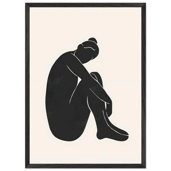 Artfulprints Poster met Lijst Matisse - The shy lady - 50x70 cm - Zwart / Wit - 51Dnspod | Smaakvolle damp – Verzendkosten vrij vanaf 40€