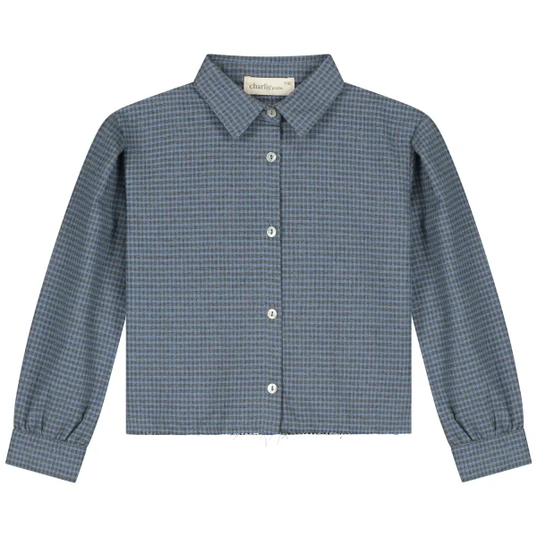 Charlie Petite | Niki Blouse | Blue/Grey Checked - 51Dnspod | Smaakvolle damp – Verzendkosten vrij vanaf 40€