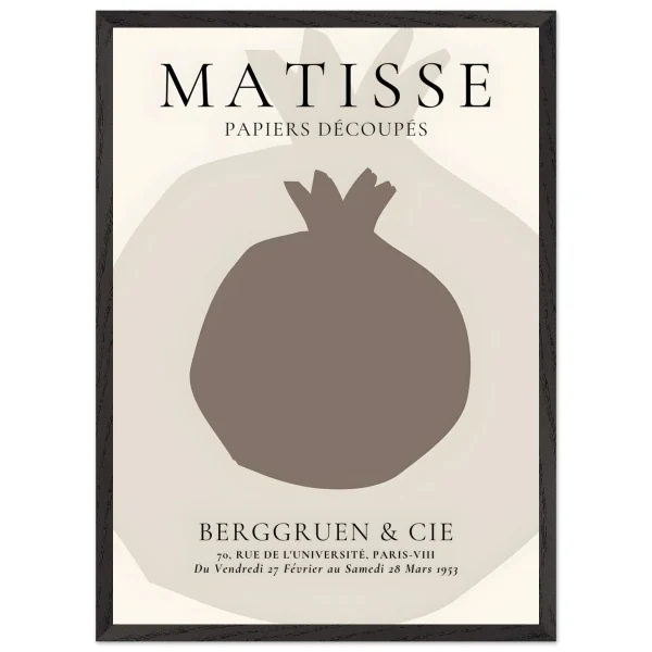 Artfulprints Poster met Lijst Matisse – Still fruit - 50x70 cm - Grijs - 51Dnspod | Smaakvolle damp – Verzendkosten vrij vanaf 40€