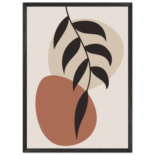 Artfulprints Poster met Lijst Boho - Abstract leaf II - 50x70 cm - Terracotta - 51Dnspod | Smaakvolle damp – Verzendkosten vrij vanaf 40€
