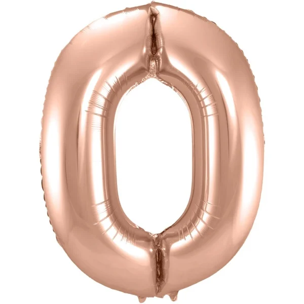 cijferballon nul - rosé goudkleurig - 86 cm - 51Dnspod | Smaakvolle damp – Verzendkosten vrij vanaf 40€
