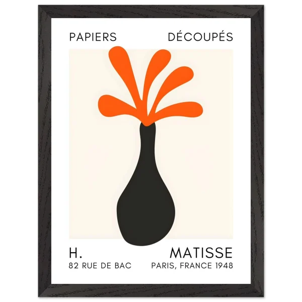Artfulprints Poster met Lijst Matisse - Ocean flower orange - 30x40 cm - Oranje - 51Dnspod | Smaakvolle damp – Verzendkosten vrij vanaf 40€