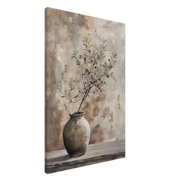 Artfulprints Canvas Rustic olive vase canvas - 100x150 cm - beige - 51Dnspod | Smaakvolle damp – Verzendkosten vrij vanaf 40€