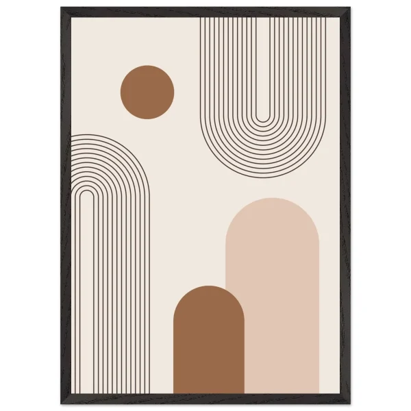 Artfulprints Poster met Lijst Boho – Subtle geometry - 50x70 cm - Grijs - 51Dnspod | Smaakvolle damp – Verzendkosten vrij vanaf 40€
