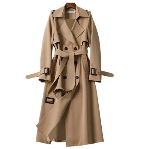 Bruine Lange Trenchcoat voor Dames - 51Dnspod | Smaakvolle damp – Verzendkosten vrij vanaf 40€ Bruine Lange Trenchcoat voor Dames - 51Dnspod | Smaakvolle damp – Verzendkosten vrij vanaf 40€