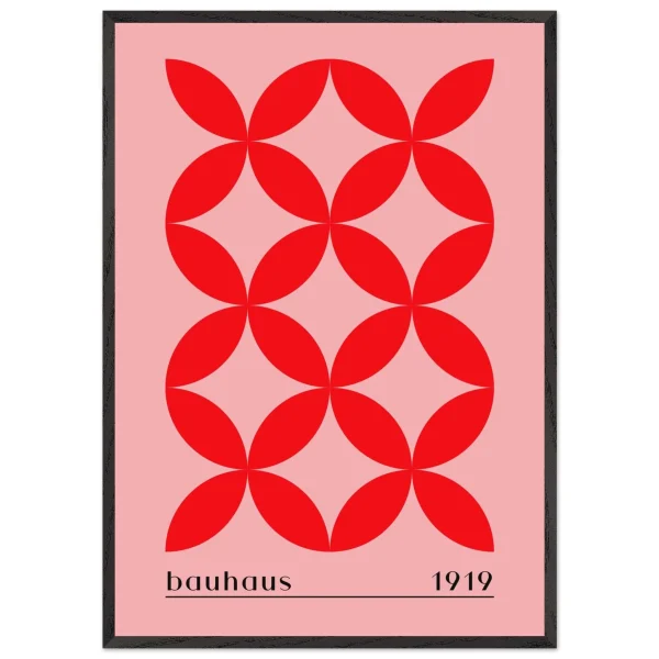 Artfulprints Poster met Lijst Bauhaus - 1919 - 70x100 cm - Rood - 51Dnspod | Smaakvolle damp – Verzendkosten vrij vanaf 40€