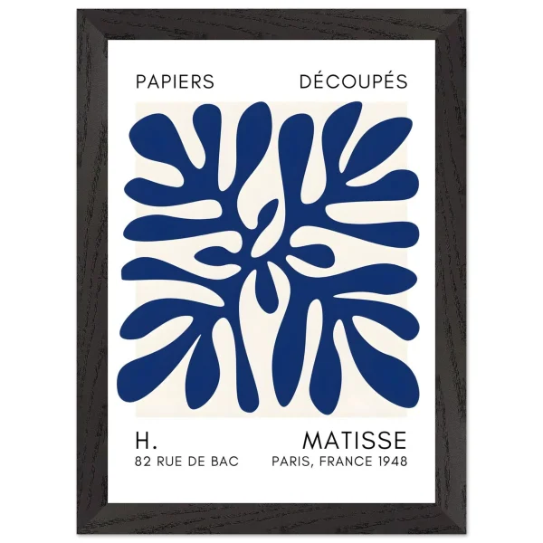 Artfulprints Poster met Lijst Matisse - Deep ocean navy blue II - A4 21x29.7 cm - Blauw - 51Dnspod | Smaakvolle damp – Verzendkosten vrij vanaf 40€