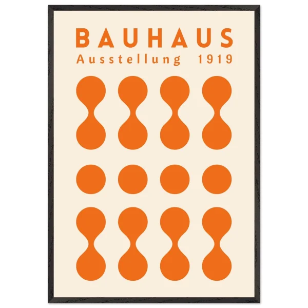Artfulprints Poster met Lijst Bauhaus - Ausstellung orange - 70x100 cm - Oranje - 51Dnspod | Smaakvolle damp – Verzendkosten vrij vanaf 40€