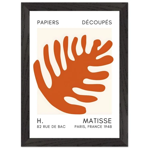 Artfulprints Poster met Lijst Matisse – Coral bloom orange - A4 21x29.7 cm - Oranje - 51Dnspod | Smaakvolle damp – Verzendkosten vrij vanaf 40€