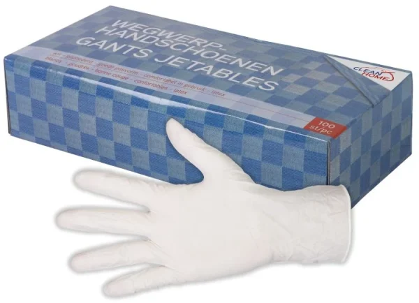 Clean Home wegwerphandschoen latex 100st - 51Dnspod | Smaakvolle damp – Verzendkosten vrij vanaf 40€