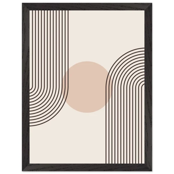 Artfulprints Poster met Lijst Boho – Retro wave - 30x40 cm - Grijs - 51Dnspod | Smaakvolle damp – Verzendkosten vrij vanaf 40€