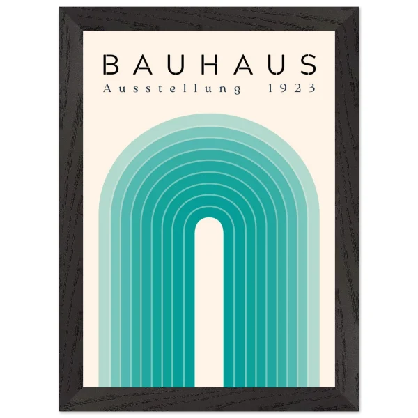 Artfulprints Poster met Lijst Bauhaus - Turquoise rainbow - A4 21x29.7 cm - Turquoise - 51Dnspod | Smaakvolle damp – Verzendkosten vrij vanaf 40€