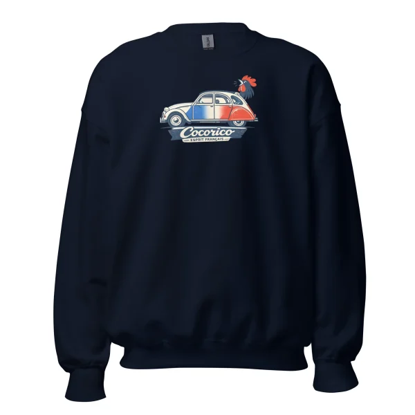 Citroën 2CV Cocorico Sweatshirt – Blauw-Wit-Rode Illustratie | Specials Collectie - 51Dnspod | Smaakvolle damp – Verzendkosten vrij vanaf 40€