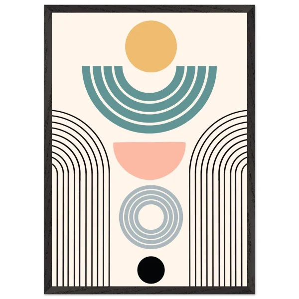 Artfulprints Poster met Lijst Boho – Modern sunrise - 50x70 cm - Meerkleurig - 51Dnspod | Smaakvolle damp – Verzendkosten vrij vanaf 40€