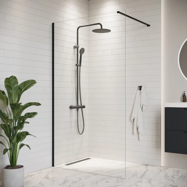 Badplaats Douchewand Florida 120 x 200 cm – Zwart – Inloopdouche 8 mm Veiligheidsglas - 51Dnspod | Smaakvolle damp – Verzendkosten vrij vanaf 40€