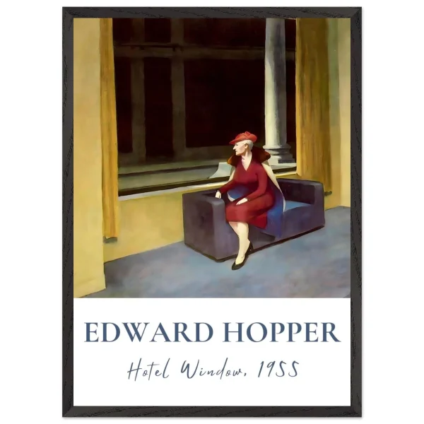 Artfulprints Poster met Lijst Edward Hopper - Hotel window - 50x70 cm - Meerkleurig - 51Dnspod | Smaakvolle damp – Verzendkosten vrij vanaf 40€