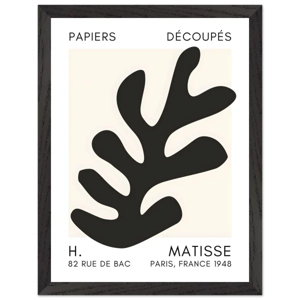 Artfulprints Poster met Lijst Matisse – Ocean petals black - 30x40 cm - Zwart - 51Dnspod | Smaakvolle damp – Verzendkosten vrij vanaf 40€