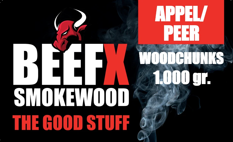 BEEFX - Smokewood Appel / Peer Chunks 1 kg - 51Dnspod | Smaakvolle damp – Verzendkosten vrij vanaf 40€ BEEFX - Smokewood Appel / Peer Chunks 1 kg - 51Dnspod | Smaakvolle damp – Verzendkosten vrij vanaf 40€