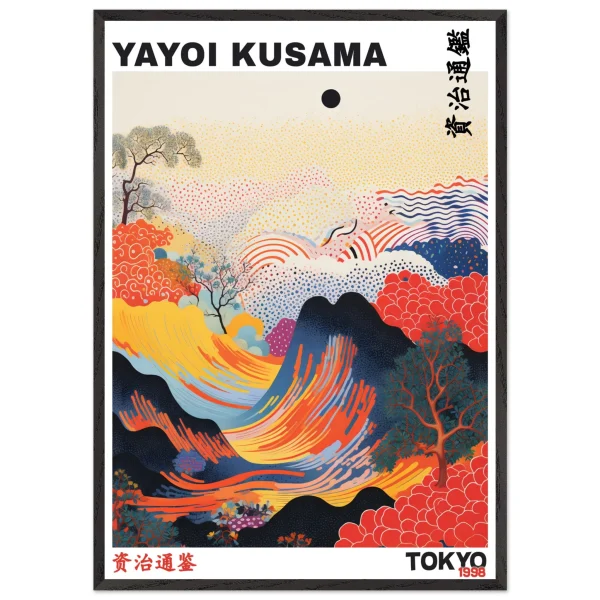 Artfulprints Poster met Lijst Yayoi Kusama - Tokyo 1998 - 70x100 cm - Rood - 51Dnspod | Smaakvolle damp – Verzendkosten vrij vanaf 40€