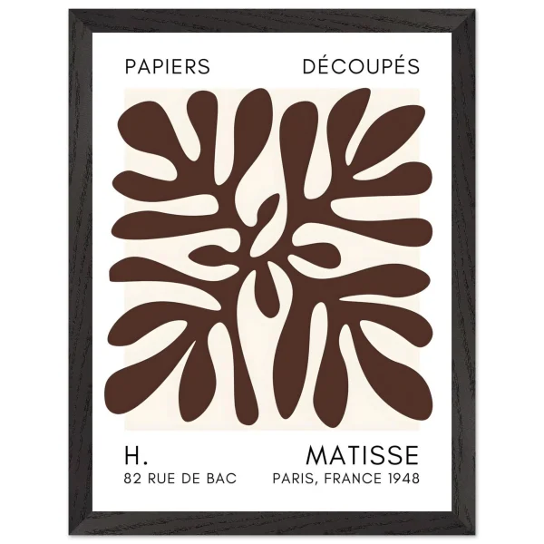 Artfulprints Poster met Lijst Matisse - Deep ocean brown - 30x40 cm - Bruin - 51Dnspod | Smaakvolle damp – Verzendkosten vrij vanaf 40€