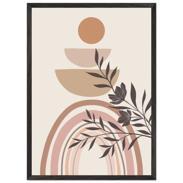 Artfulprints Poster met Lijst Boho – Harmony curve - 50x70 cm - beige - 51Dnspod | Smaakvolle damp – Verzendkosten vrij vanaf 40€