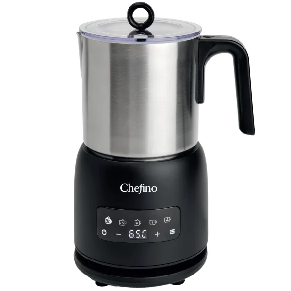 Chefino Melkopschuimer – PFAS-vrij & RVS – 4 Programma’s – Warm & Koud Opschuimen – 300 ml – 550 W – Automatische Uitschakeling – Vaatwasserbestendig – Zwart/Zilver - 51Dnspod | Smaak