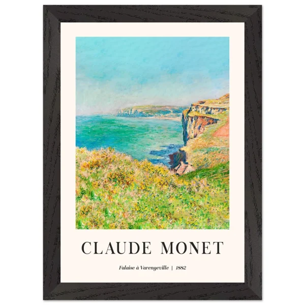 Artfulprints Poster met Lijst Claude Monet - Falaise à Varengeville - A4 21x29.7 cm - Meerkleurig - 51Dnspod | Smaakvolle damp – Verzendkosten vrij vanaf 40€