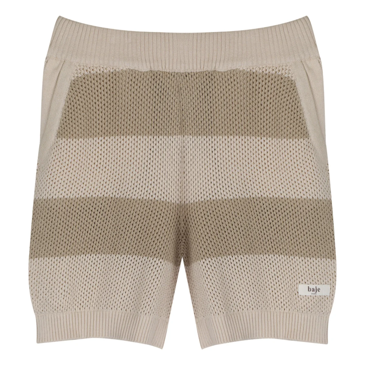Baje Studio - knitted short Seth - taupe stripe - 51Dnspod | Smaakvolle damp – Verzendkosten vrij vanaf 40€ Baje Studio - knitted short Seth - taupe stripe - 51Dnspod | Smaakvolle damp – Verzendkosten vrij vanaf 40€