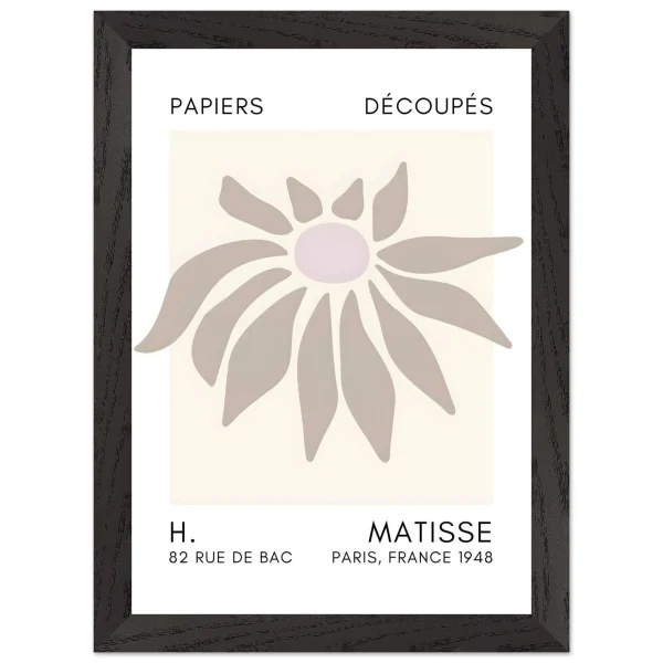 Artfulprints Poster met Lijst Matisse – Deep sea dance grey - A4 21x29.7 cm - Grijs - 51Dnspod | Smaakvolle damp – Verzendkosten vrij vanaf 40€